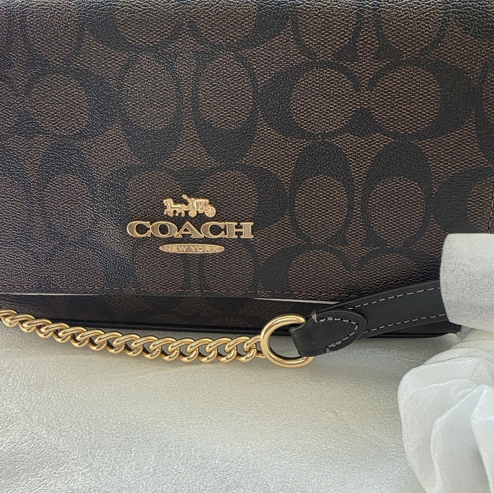 Coach Brown and Black Signature Handbag